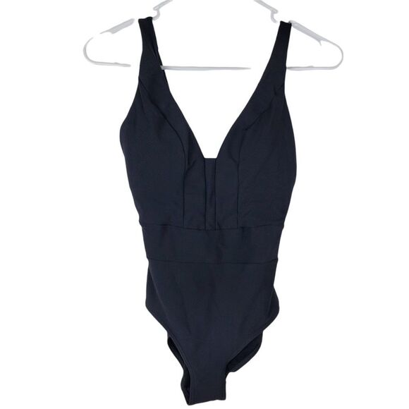 Sea Level Australia One Piece Modest Swimsuit Stretch Deep V Neck Padded Bra - Picture 1 of 7